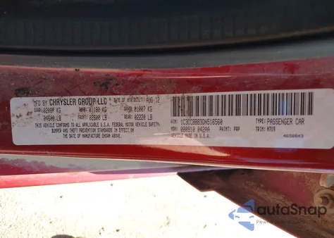 2013 Chrysler 200 Touring из США, поврежденный, VIN 1C3CCBBB3DN516560